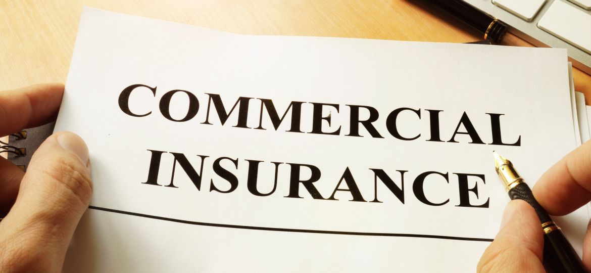 Commercial insurance form on a table.